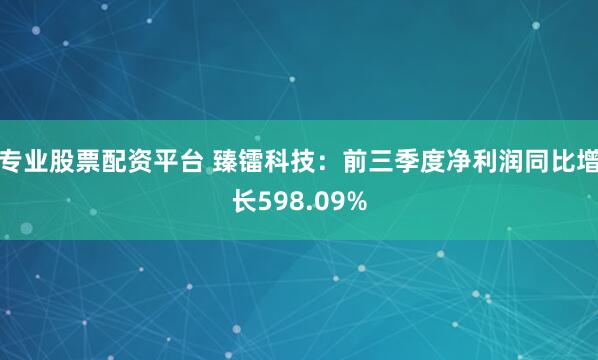 专业股票配资平台 臻镭科技：前三季度净利润同比增长598.09%