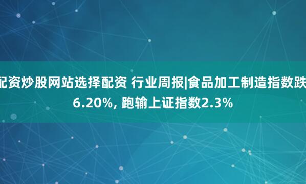 配资炒股网站选择配资 行业周报|食品加工制造指数跌-6.20%, 跑输上证指数2.3%