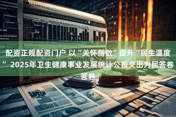 配资正规配资门户 以“关怀指数”提升“民生温度” 2025年卫生健康事业发展统计公报交出为民答卷